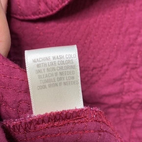 CJ Banks Quilted Button Front Jacket Outerwear Plum Layering Cotton Outdoor Cozy - Picture 8 of 15